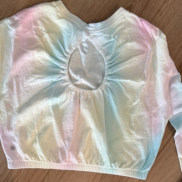 Athleta Kids Tie-Dye Sweatshirt - Pastel Rainbow - Picture 2 of 3